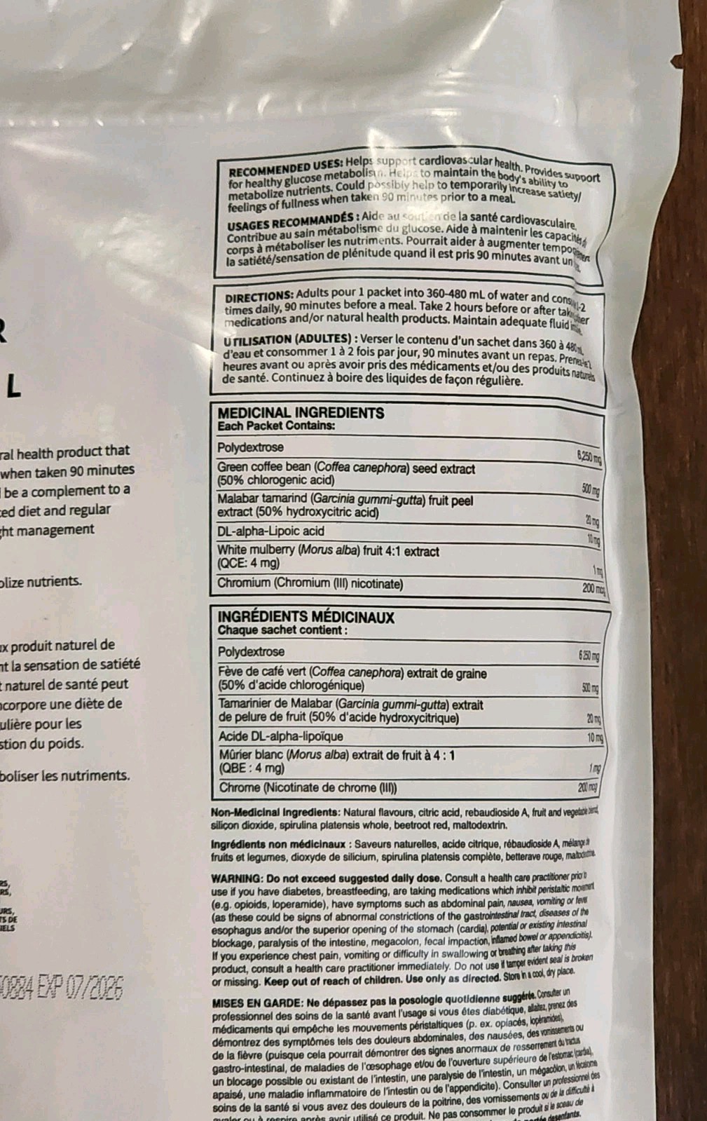 Plexus Slim Hunger Control Black Cherry Lime Blossom 30 Packets Open Bag 07/2026
