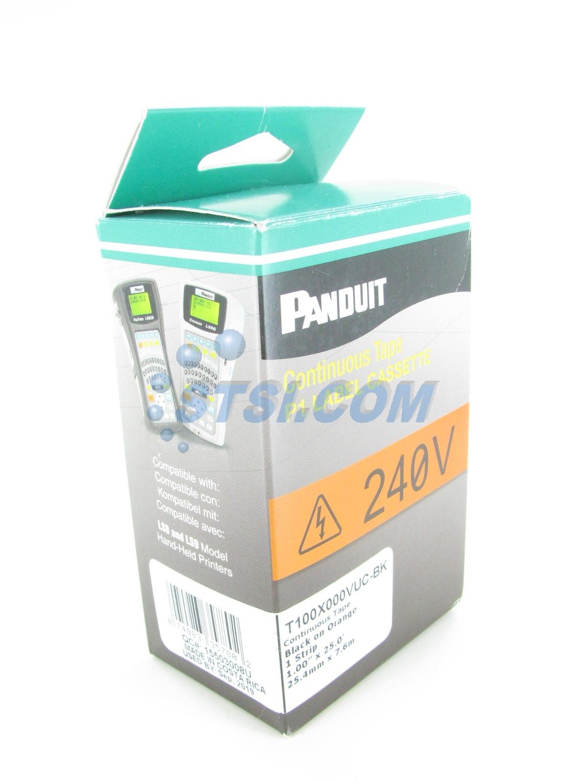 Panduit T100X000VUC-BK P1 Label Cassette Self-Laminating Black on Orange ~STSI