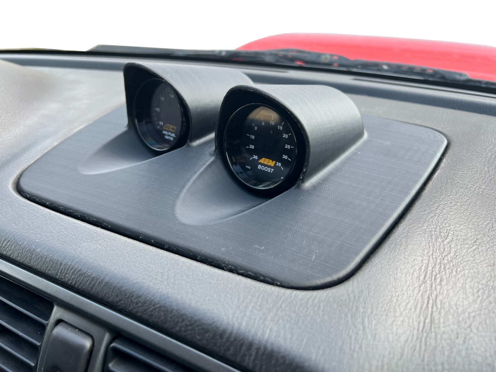 DUAL CENTER GAUGE PODS -2002-2007 Subaru WRX STI Impreza Gauge Pods - ABS Black