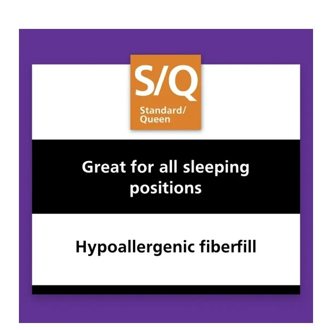 Mainstays Comfort Complete Bed Pillow, Standard/Queen (2 Pack)