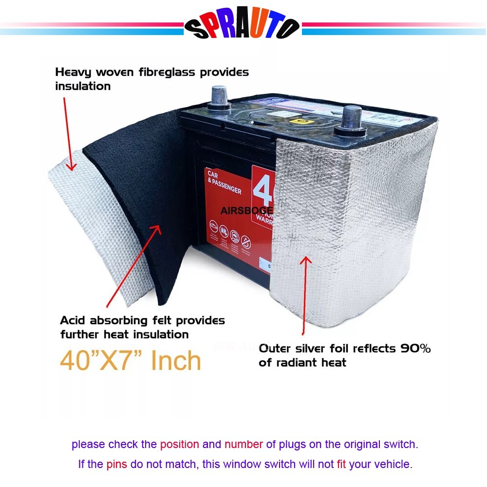 Universal Car Battery Heat Shield Insulation 4WD 4X4 Truck & Acid Proof Mat Wrap