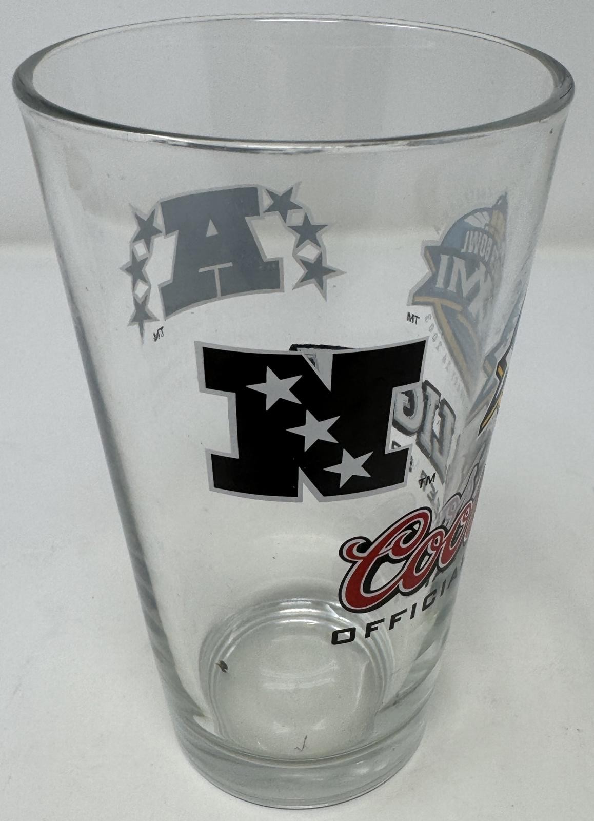 COORS LIGHT Official Super Bowl XXXVII Pint Beer Glass Football 2003