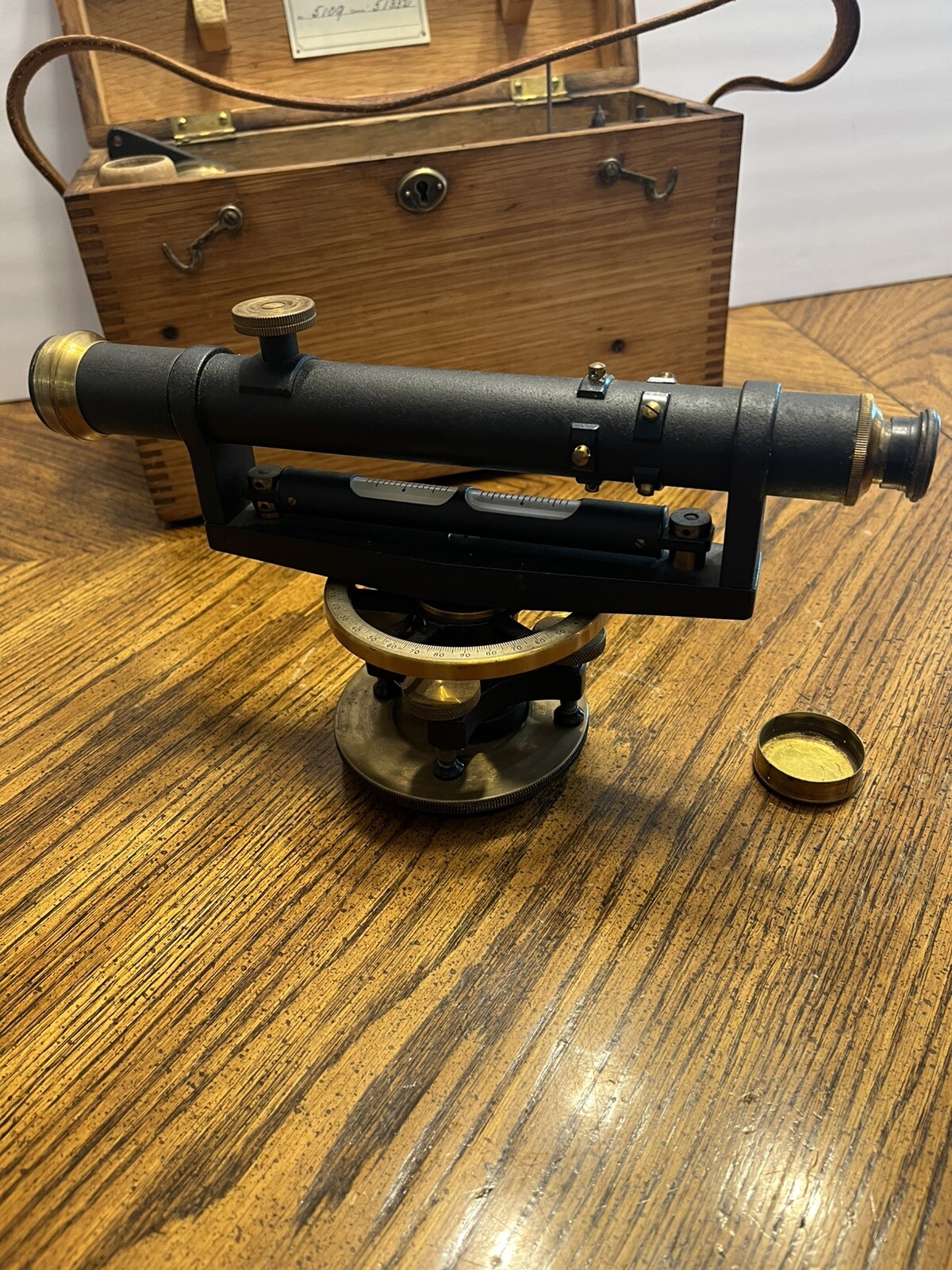 Antique 1924 Kueffel & Esser Co Model 5109 Surveyor Transit W/ Orig Tripod