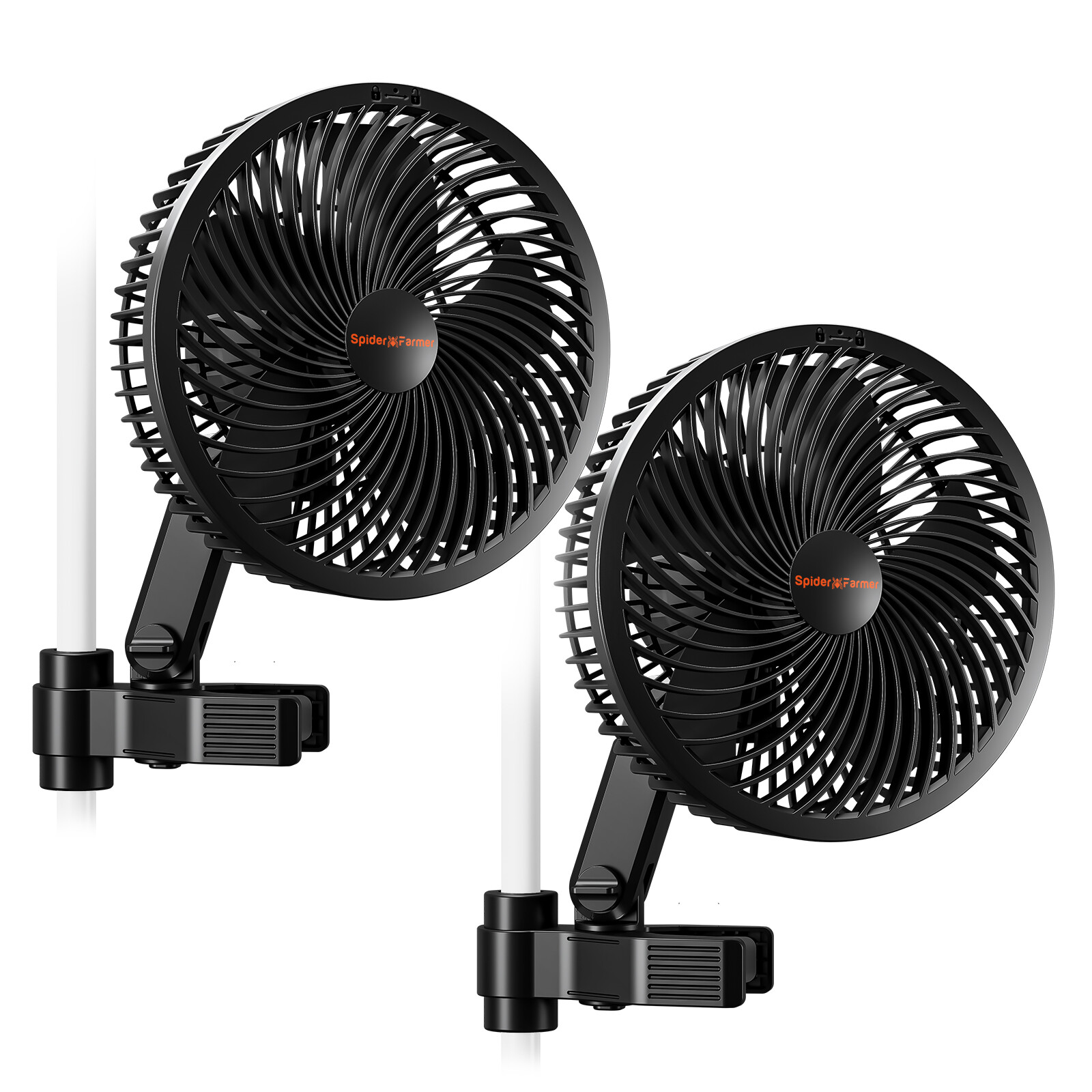Spider Farmer 6" Grow Tent Clip Fan 2-Pack, Auto Oscillating