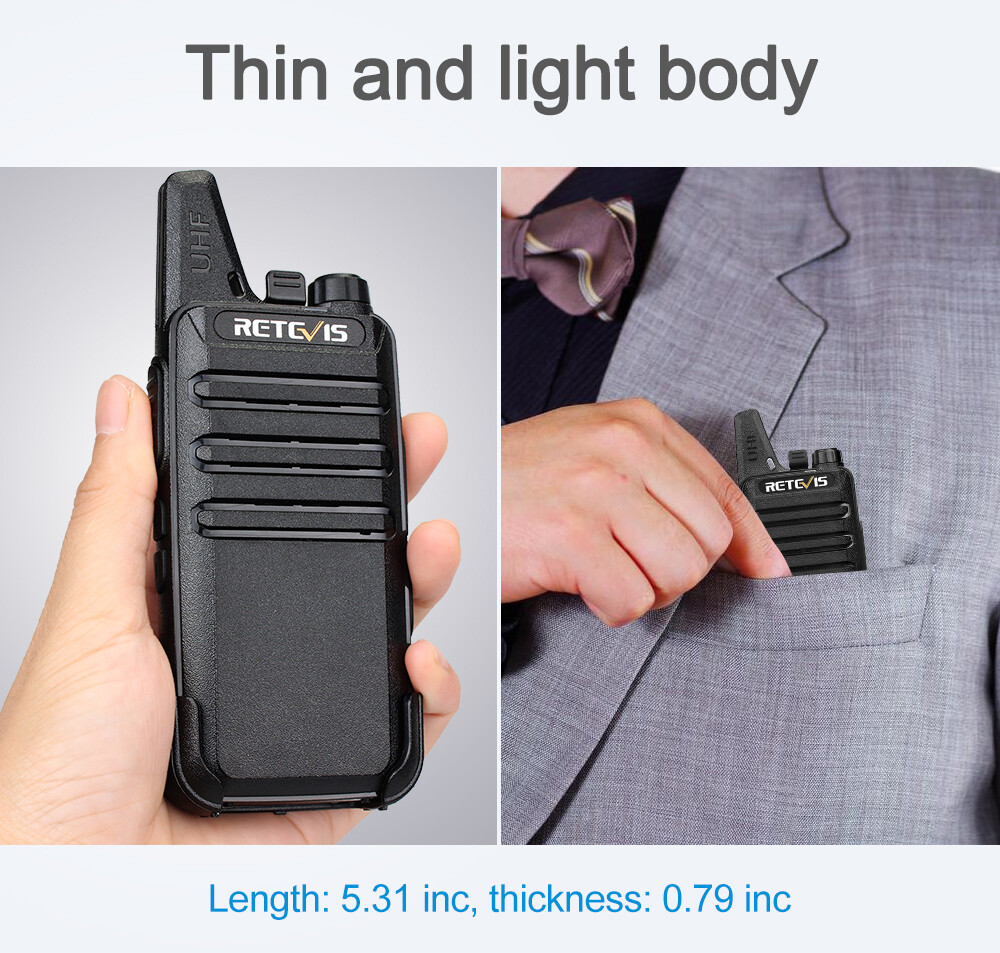 4Pack Retevis RT22 UHF Walkie Talkies Two Way Radios for Store/School/Church