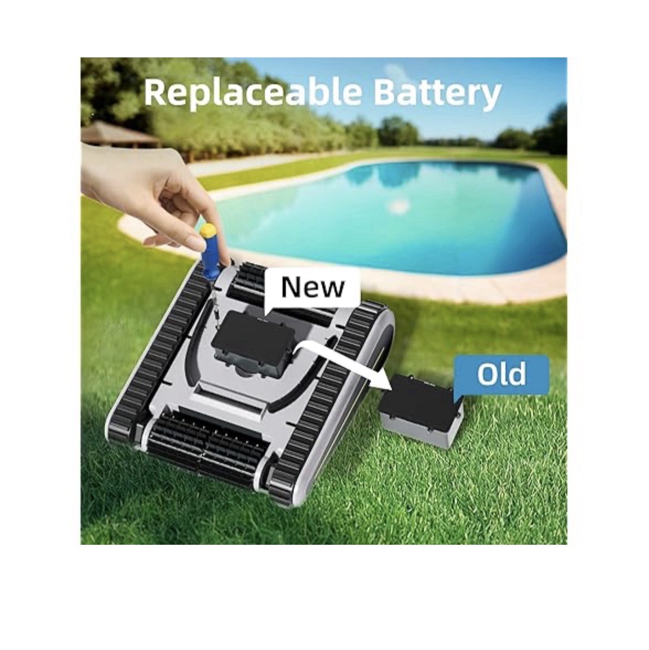 AquaFond Cordless Robotic Pool Vacuum for Above & Inground Pools Wall-Climbing