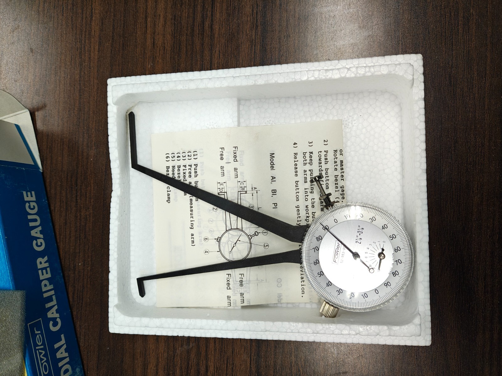 Fowler 52‑553‑007 Internal Dial Caliper Gage, 2.875-3.875" 0.001" Graduations