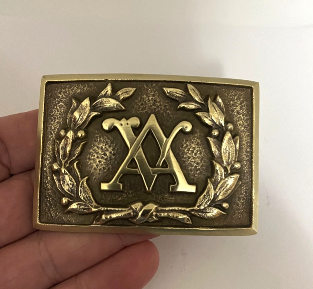 Virginia Belt Plate Script VA. 1861-1865 Reproduction Solid Brass Modern Back