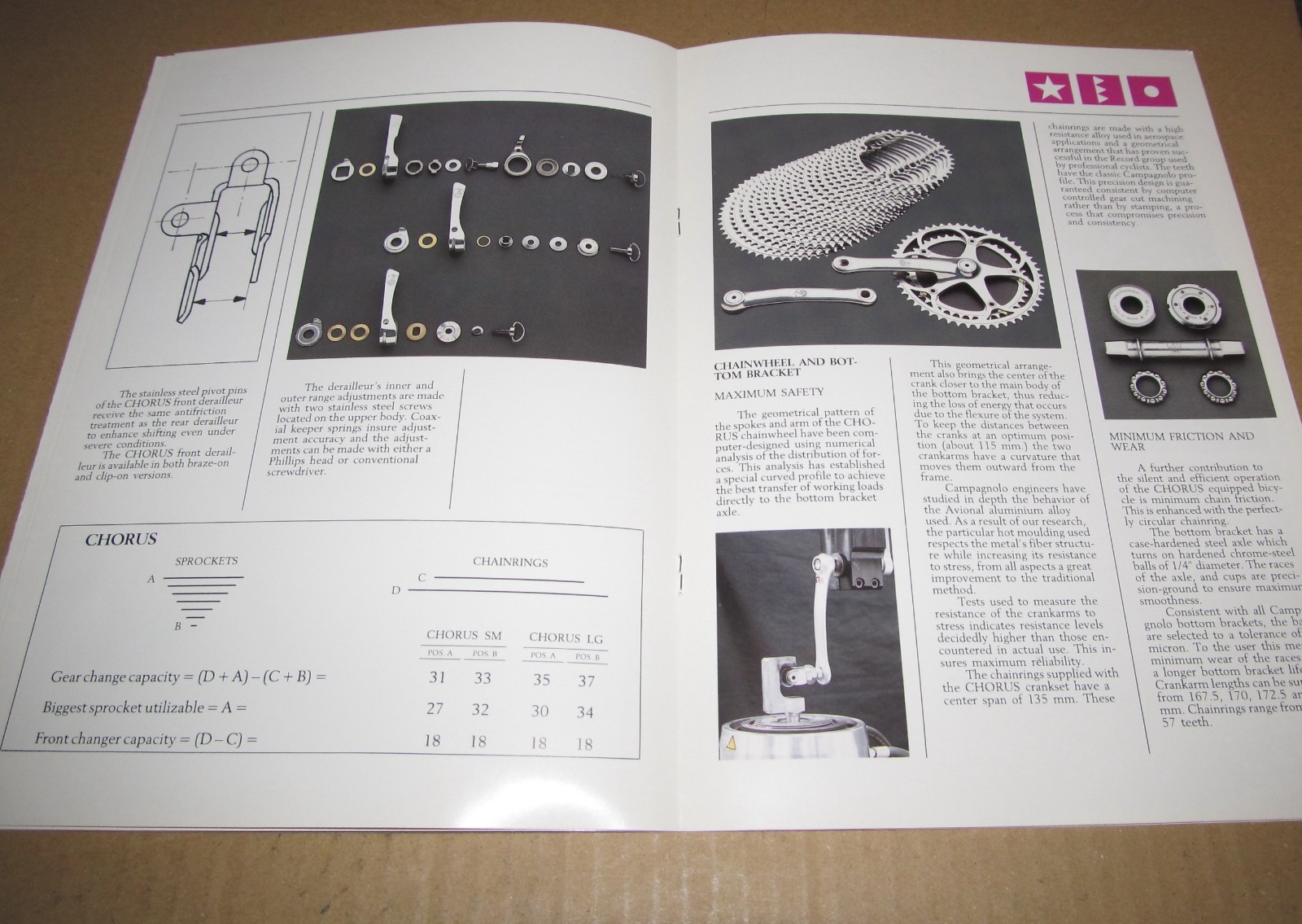 Campagnolo Chorus Groupo Bicycle Parts Group Catalog Brochure