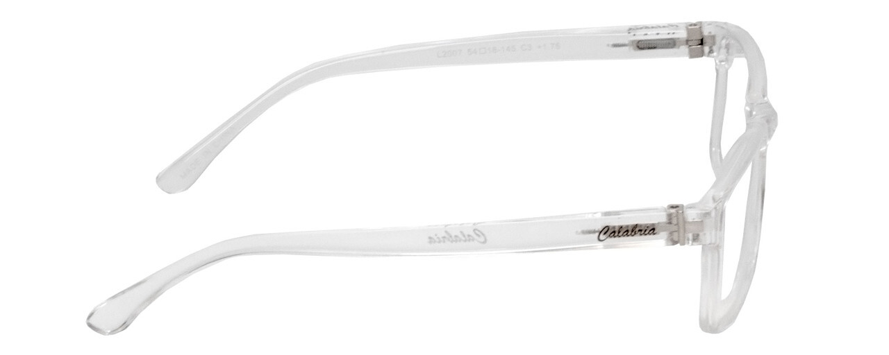 Calabria L2007-C3 Unisex Full Rim Designer Reading Glasses in Crystal Clear 54mm