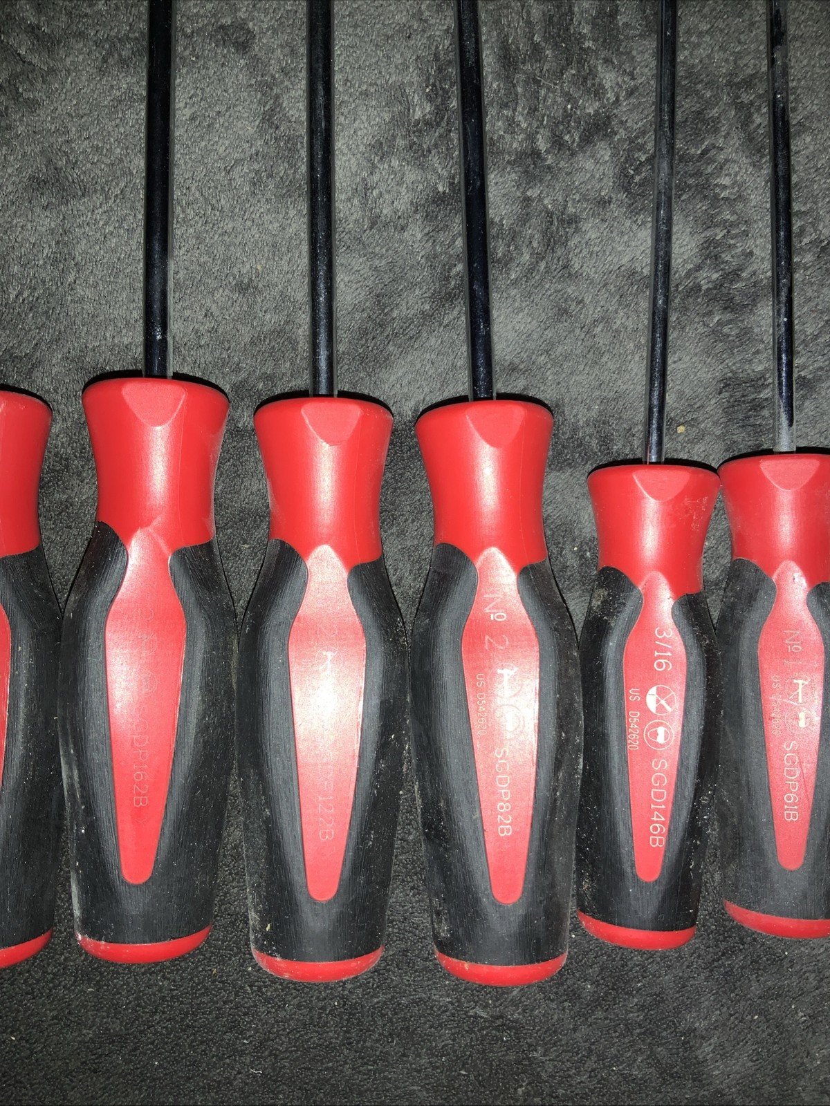 Snap-on 8pc Long Screwdrivers Set Red Used Hand Tools