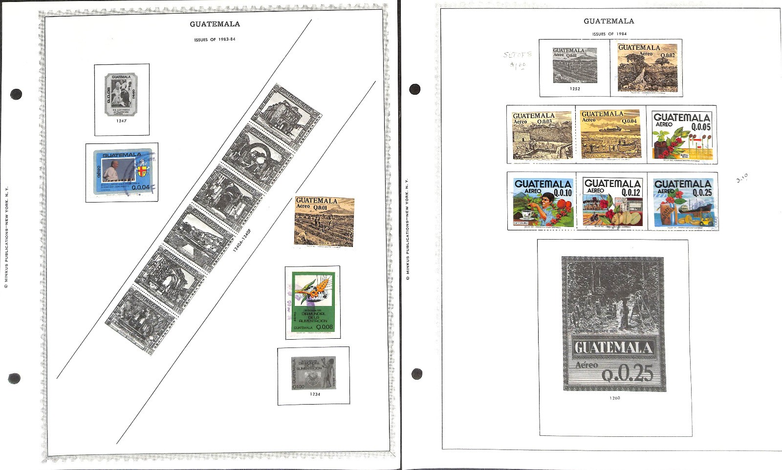 Guatemala Stamp Collection on 40 Minkus Pages, 1871-1991 (BJ)