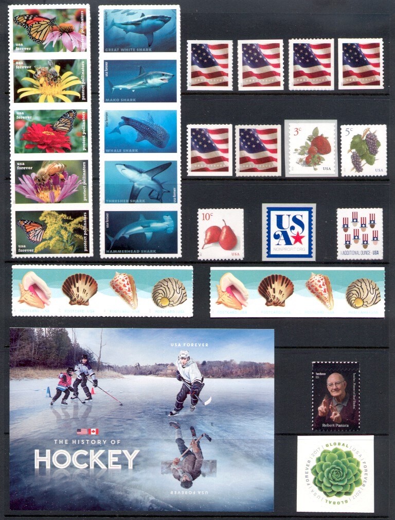 2017 U.S. COMMEMORATIVE - DEFINITIVE YEAR SET *121 STAMPS* WITH 3 SHEETS MINT-NH