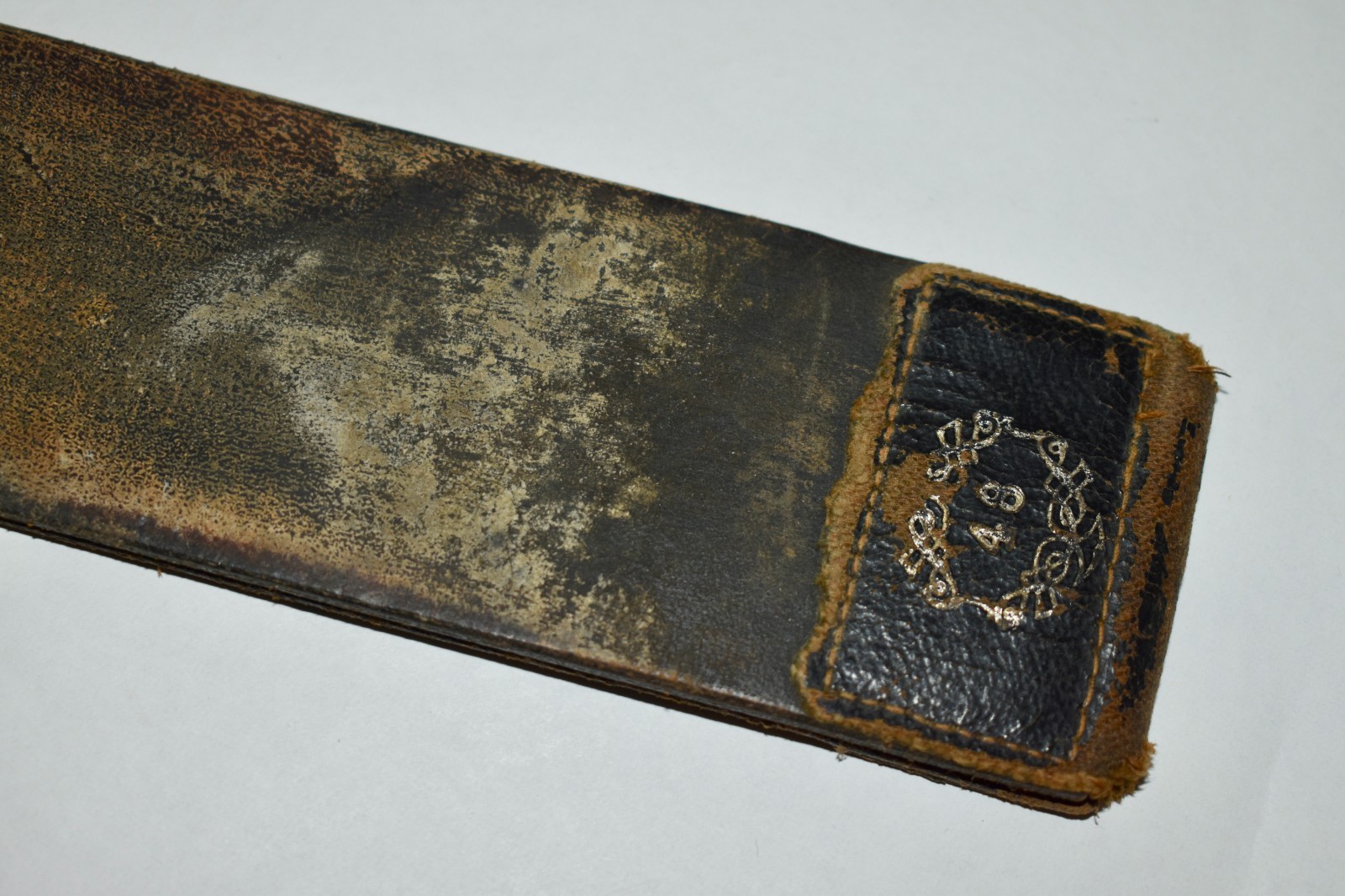 Antique U.S. CAVALRY WWI-era Gem Straight Razor LEATHER STROP Army & Navy 18.5"L