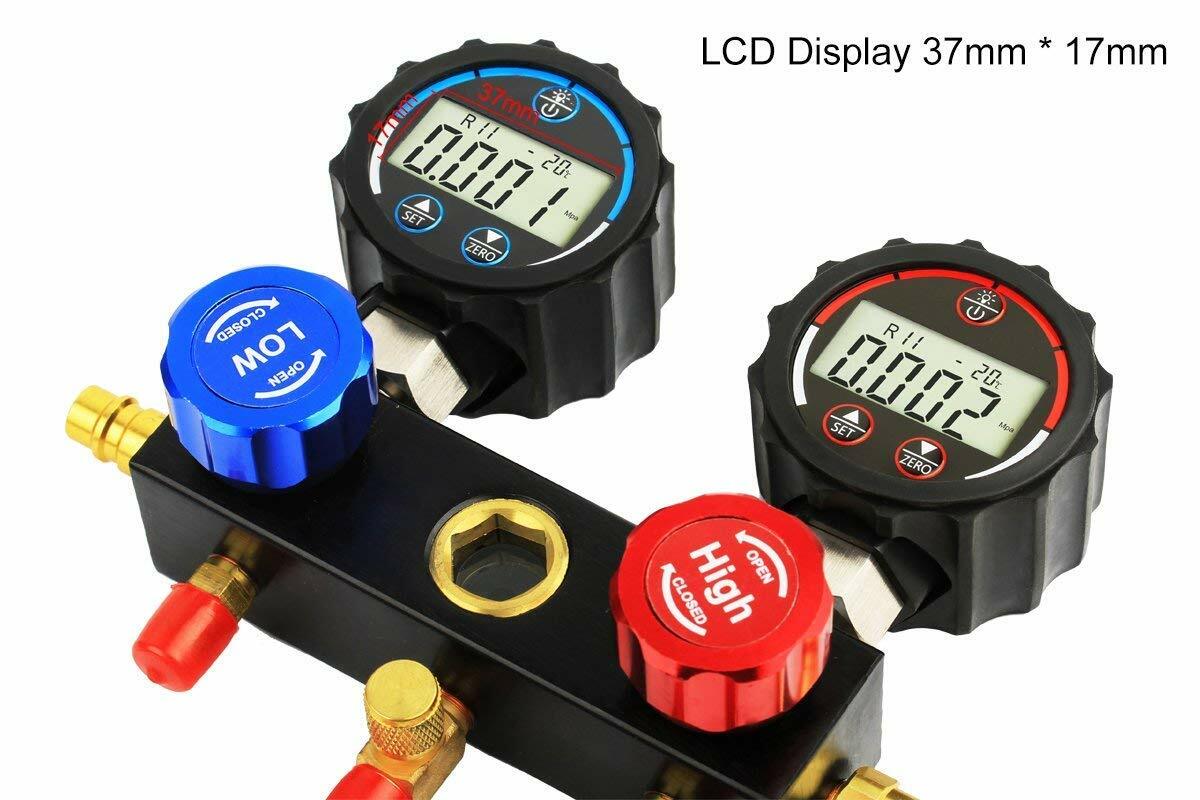 Elitech DMG-1 Digital Pressure Gauge Dual-table Valve High Accuracy HVAC
