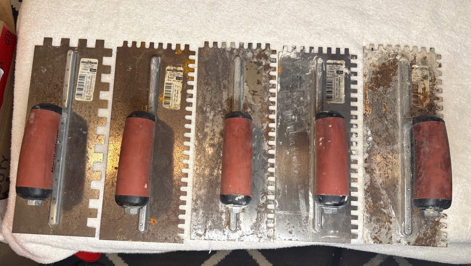 X5 Marshalltown Notched Trowels with Durasoft Handle & Different sizes