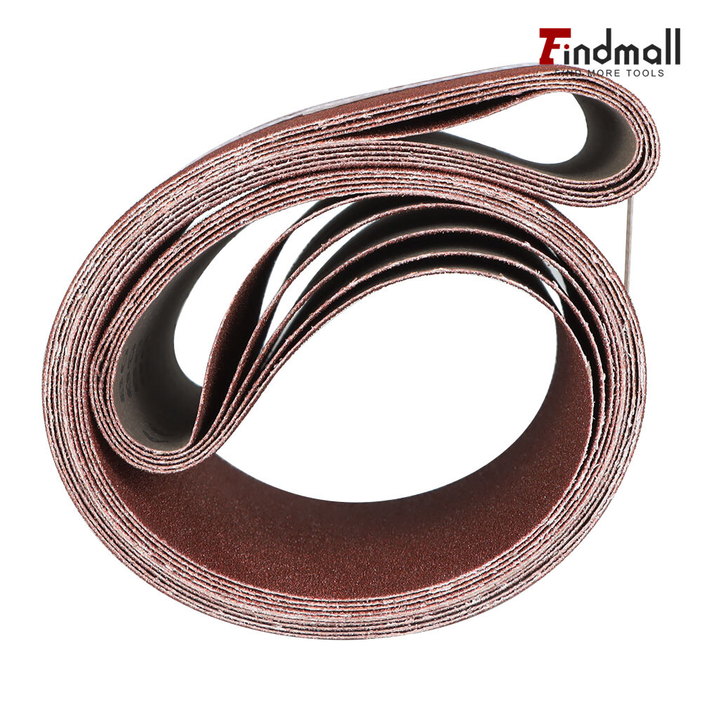 Findmall 5 Pack 6" X 48" 80 Grit Premium Aluminum Sanding Belts