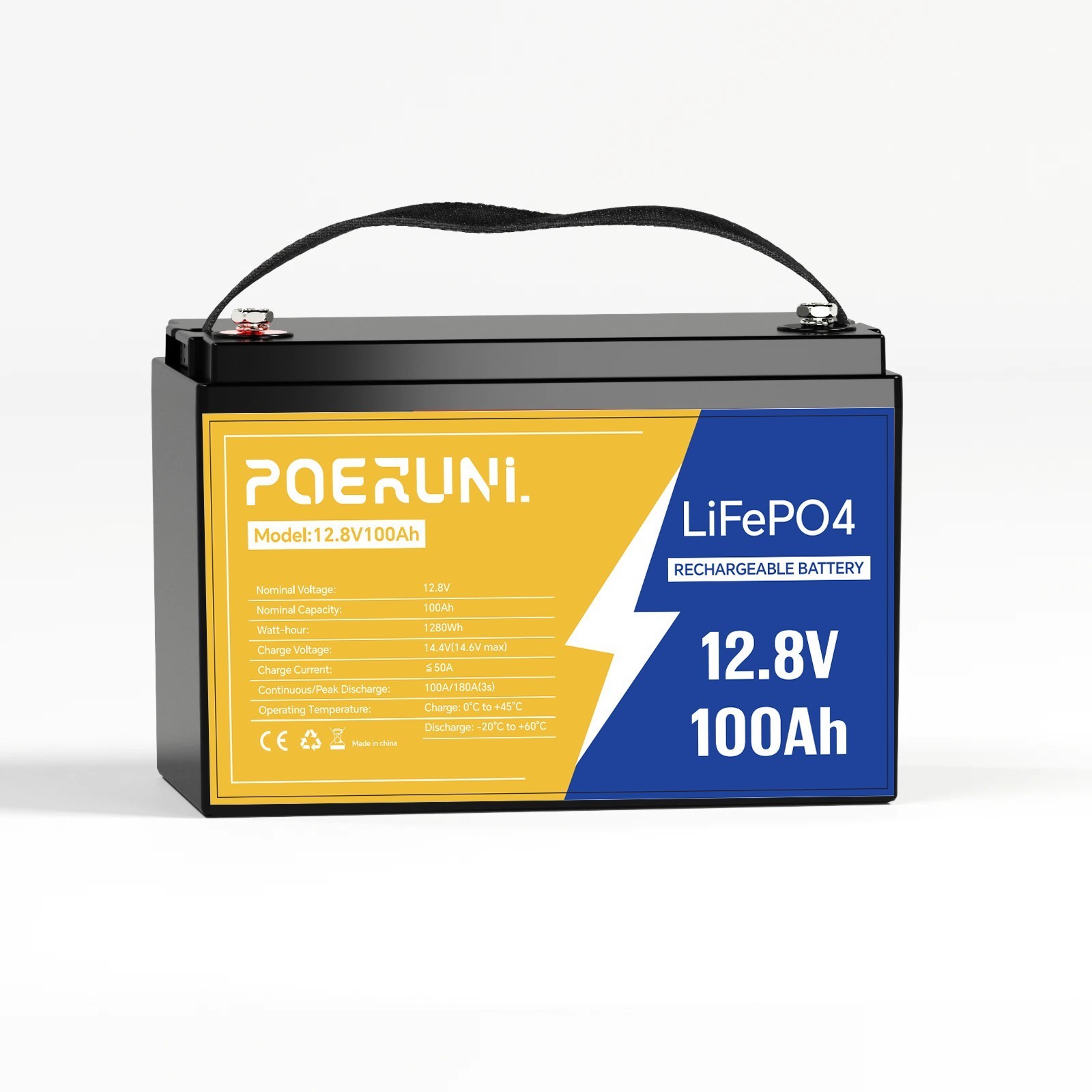 12V 100Ah LiFePO4 Lithium Battery 100AH BMS Solar Deep Cycle RV Camper Marine RV