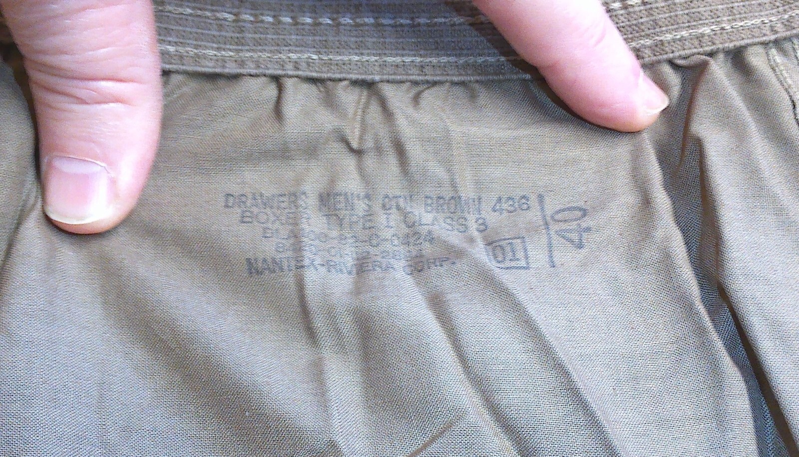 3 Pack of Vintage 80s Era USGI Brown Cotton Boxer Briefs Drawers Size 40 X-Large