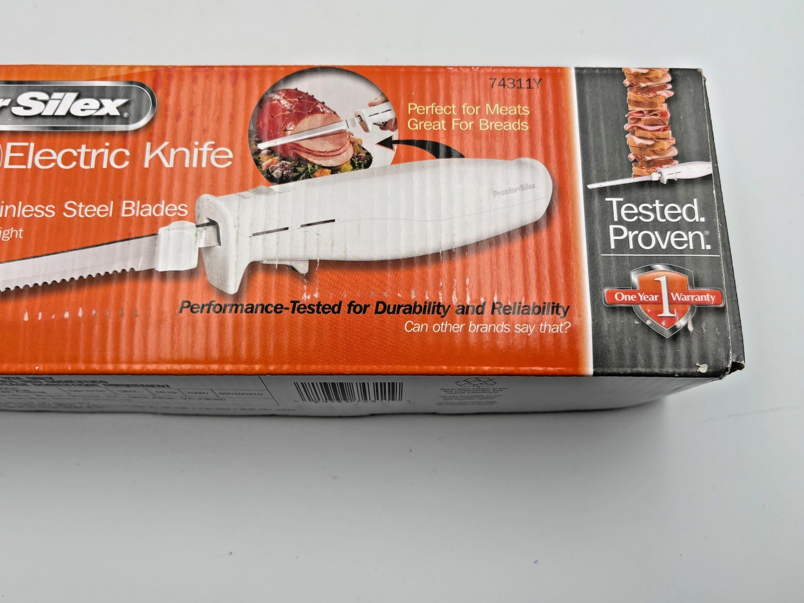 NEW Proctor Silex Easy Slice Electric Knife 74311Y - Meat Carving & Bread Slicer