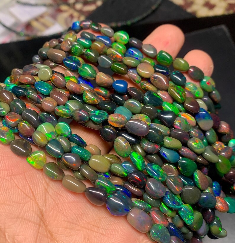Ethiopian Opal Nugget Beads: Natural Welo Fire Opal Gemstone