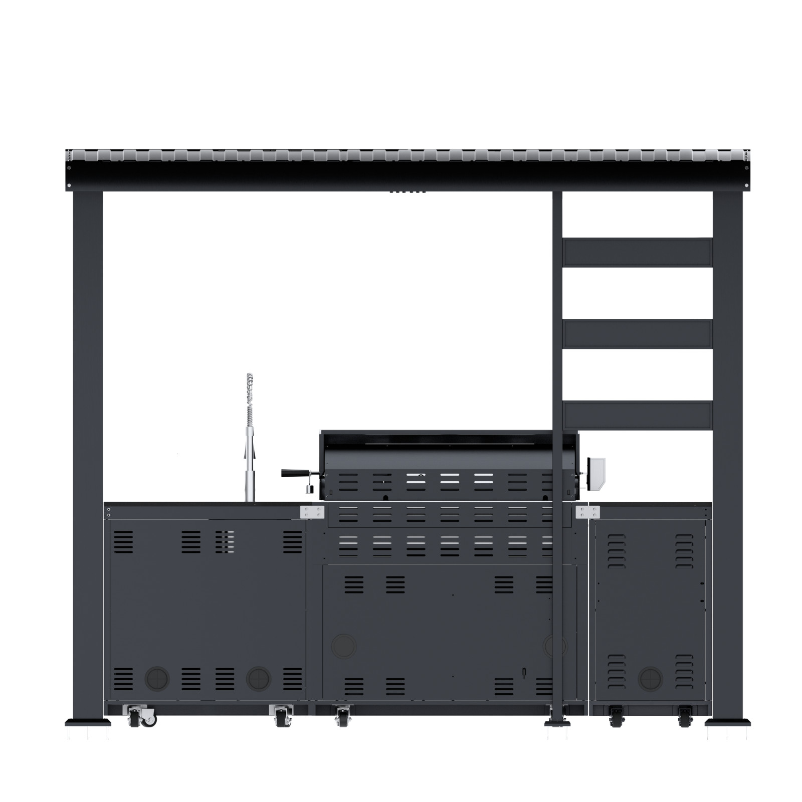 108" 6-Burner 85K BTU Stainless Steel Gas Outdoor Barbecue Island Kitchen Island