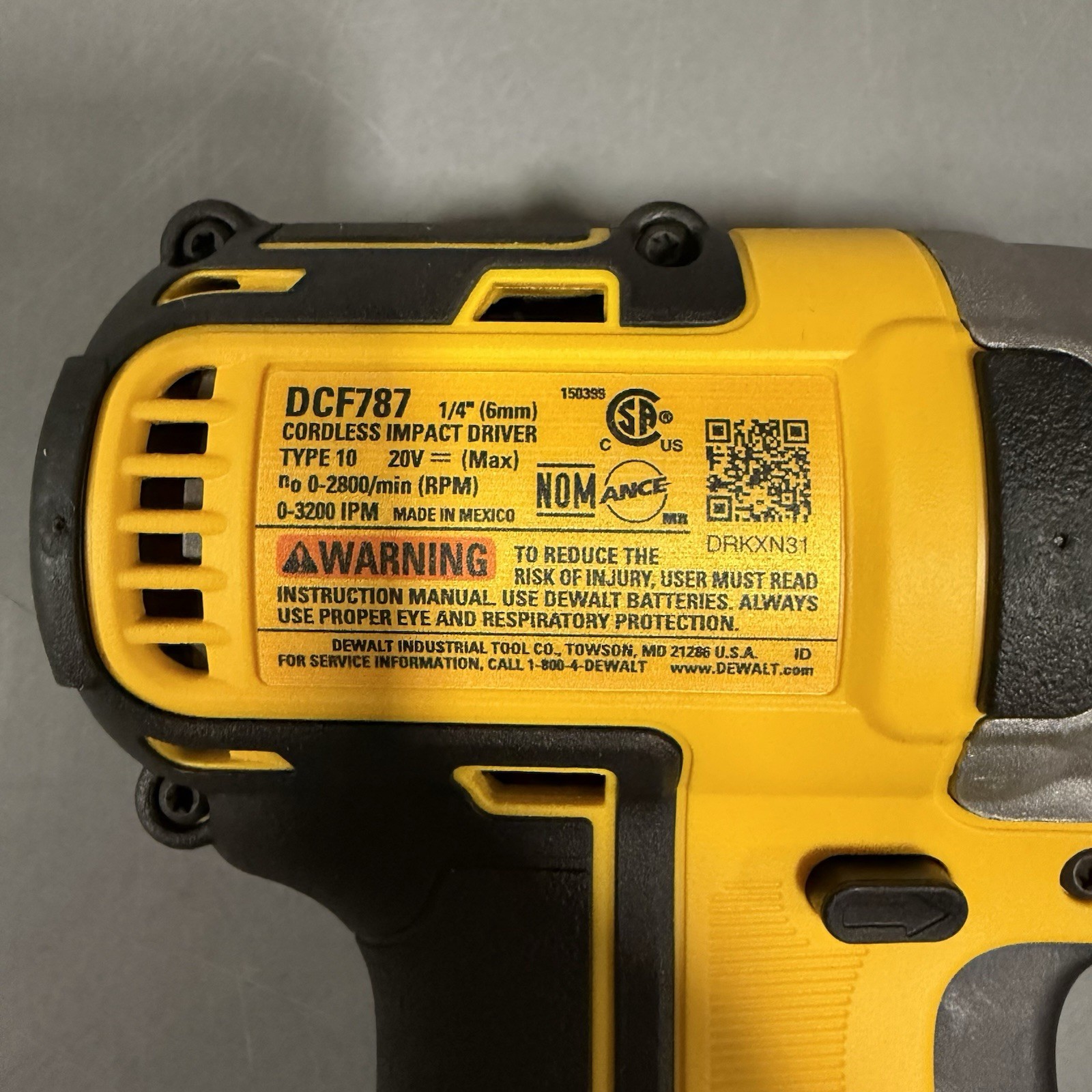 Dewalt DCF787 20V Cordless 1/4" Brushless Impact Driver 20 Volt MAX Lithium Ion
