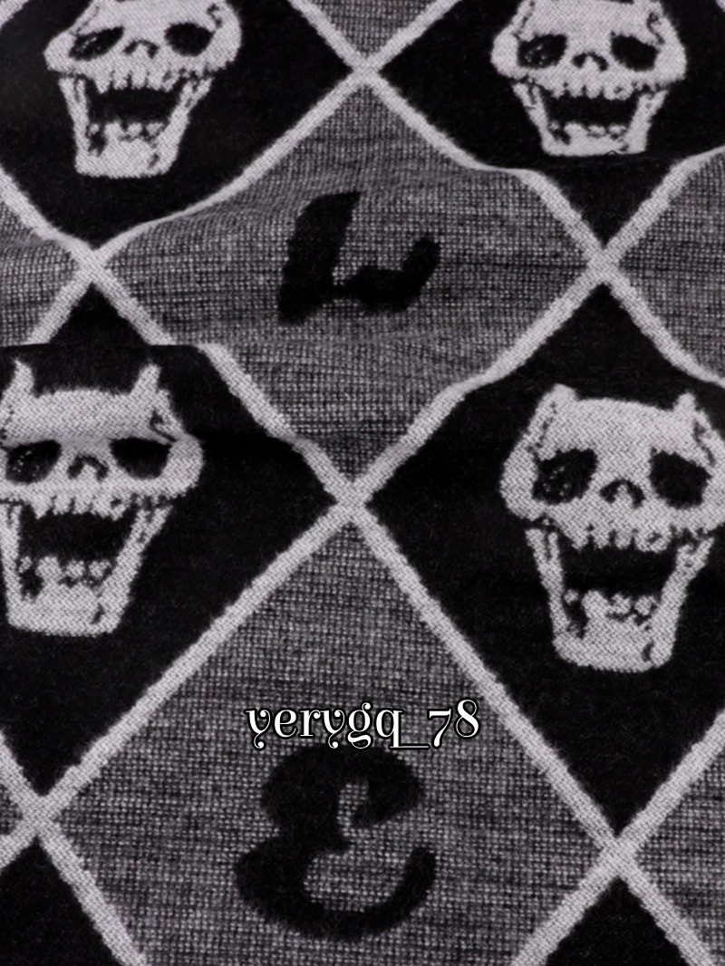 JoJo's Bizarre Adventure Kira Yoshikage Velvet Scarf Black Skull Warm Scarf Gift