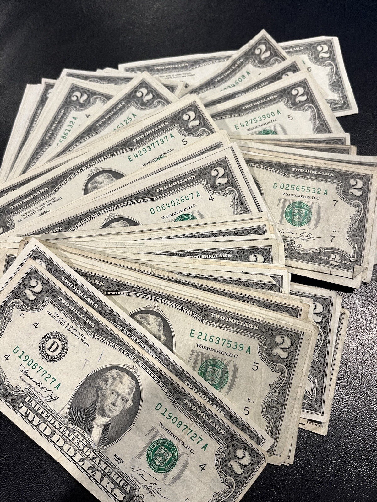 1976 Two Dollar Bill • Average Circulated • $2 Cash US Legal Tender • 1 Note