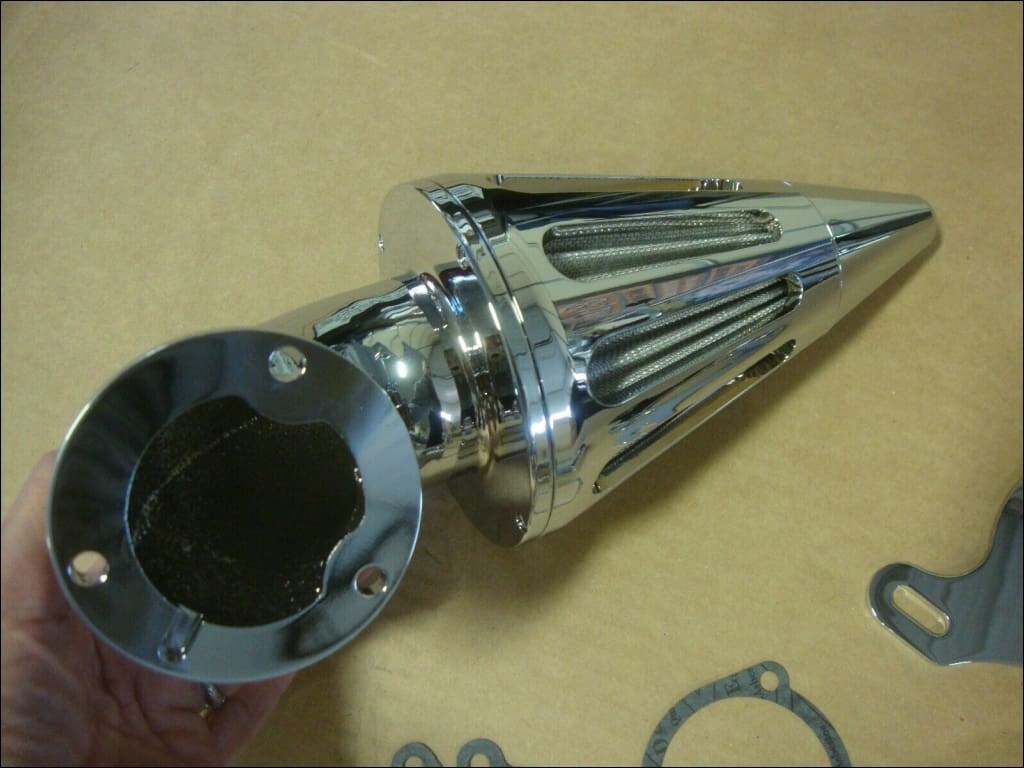 BIG DOG MOTORCYCLES OEM CHROME SPIKE AIR CLEANER w/ FILTER 117" 2005-2011 MODELS