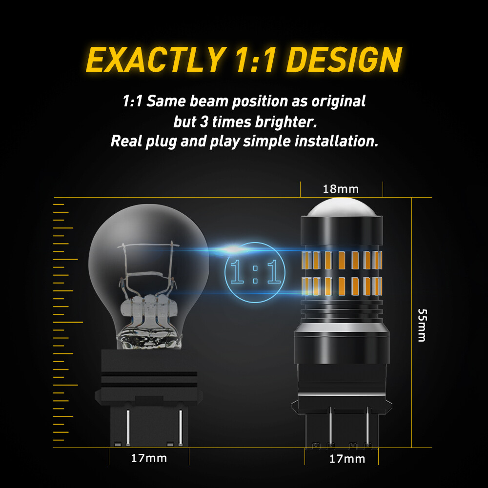 AUXITO 4157 3156 3157 LED Turn Signal Light Bulbs CANBUS Anti Hyper Flash Amber