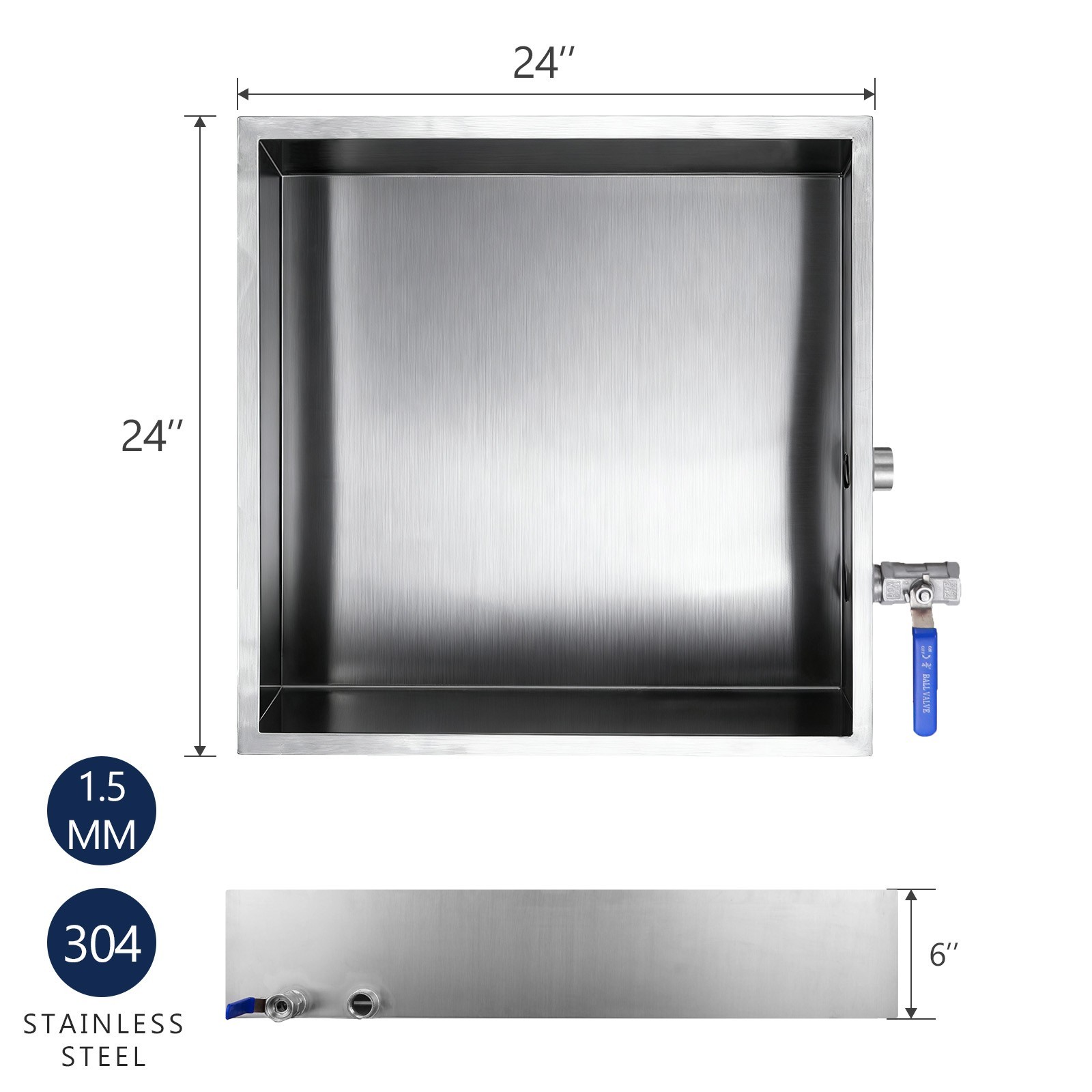 Marada Maple Syrup Evaporator Pan 304 Stainless Steel Valve