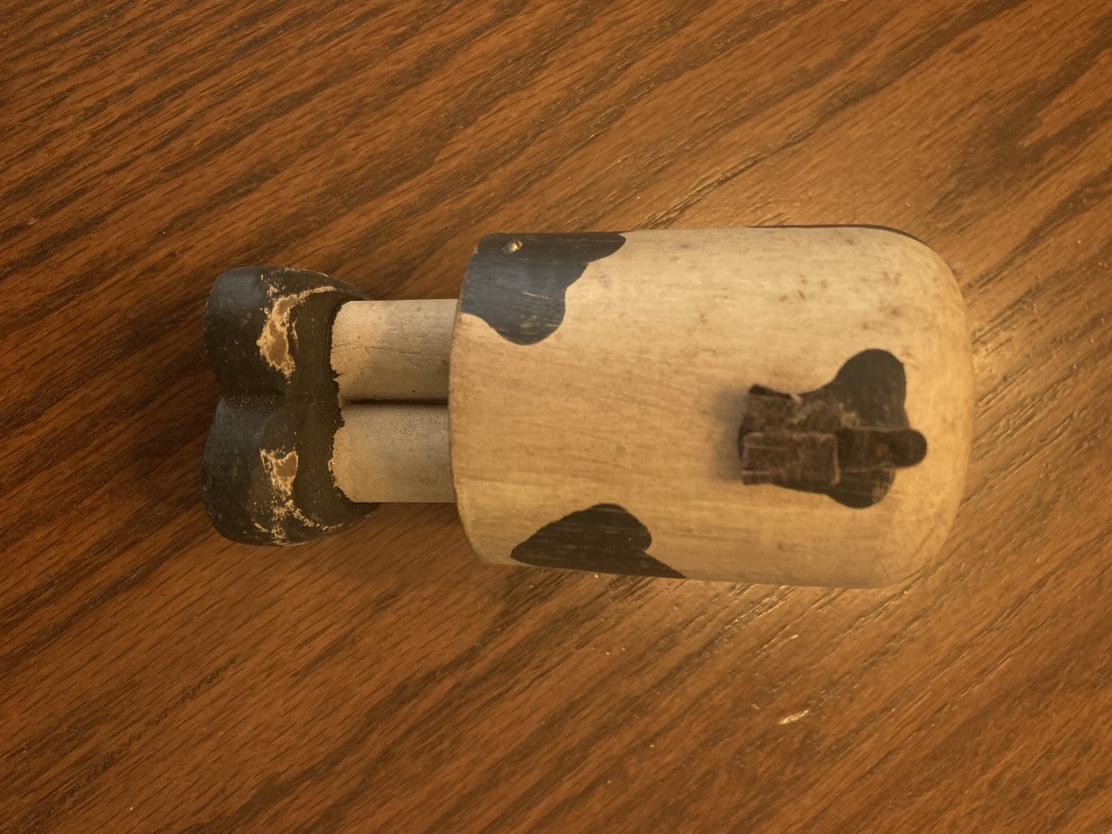 Vintage Wooden Cow & Pig Figurines Handmade Farm Country Decor Folk Art