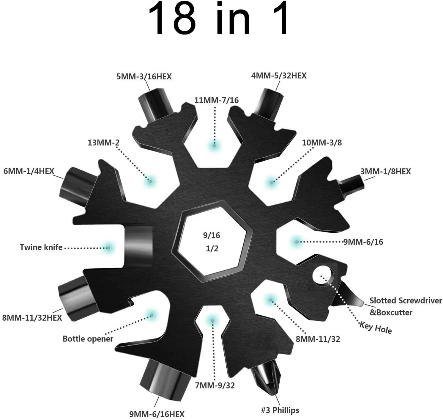 Universal Snowflake Wrench Magical Sale！Grip 18 in 1 Multi Tool Screwdriver