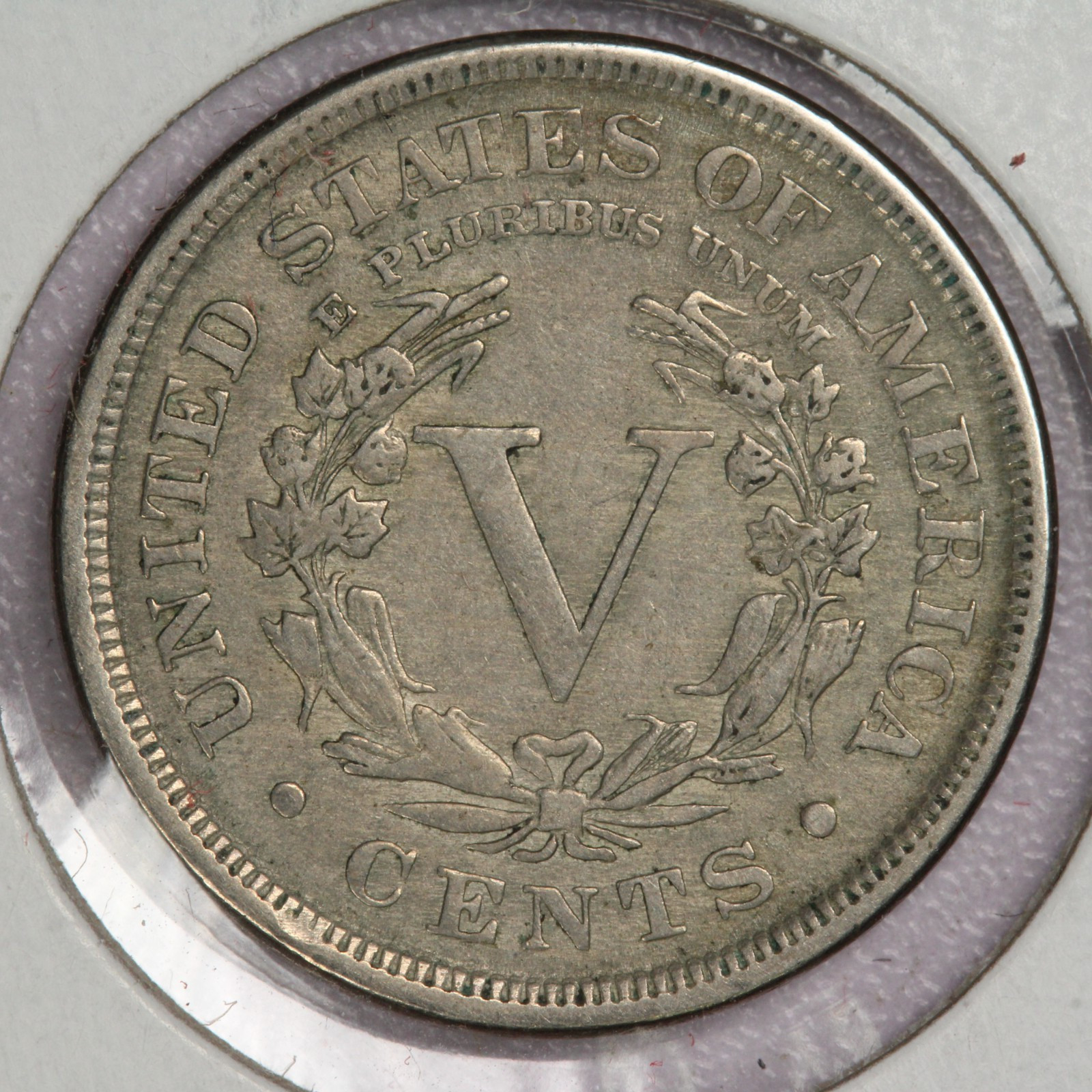 1897 With Cents Liberty V Nickel 5C-VF+