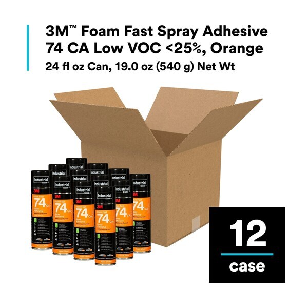 3M 74Ca Epoxy Adhesive, Foam Fast 74Ca Series, Gray, 19 Oz, Tube