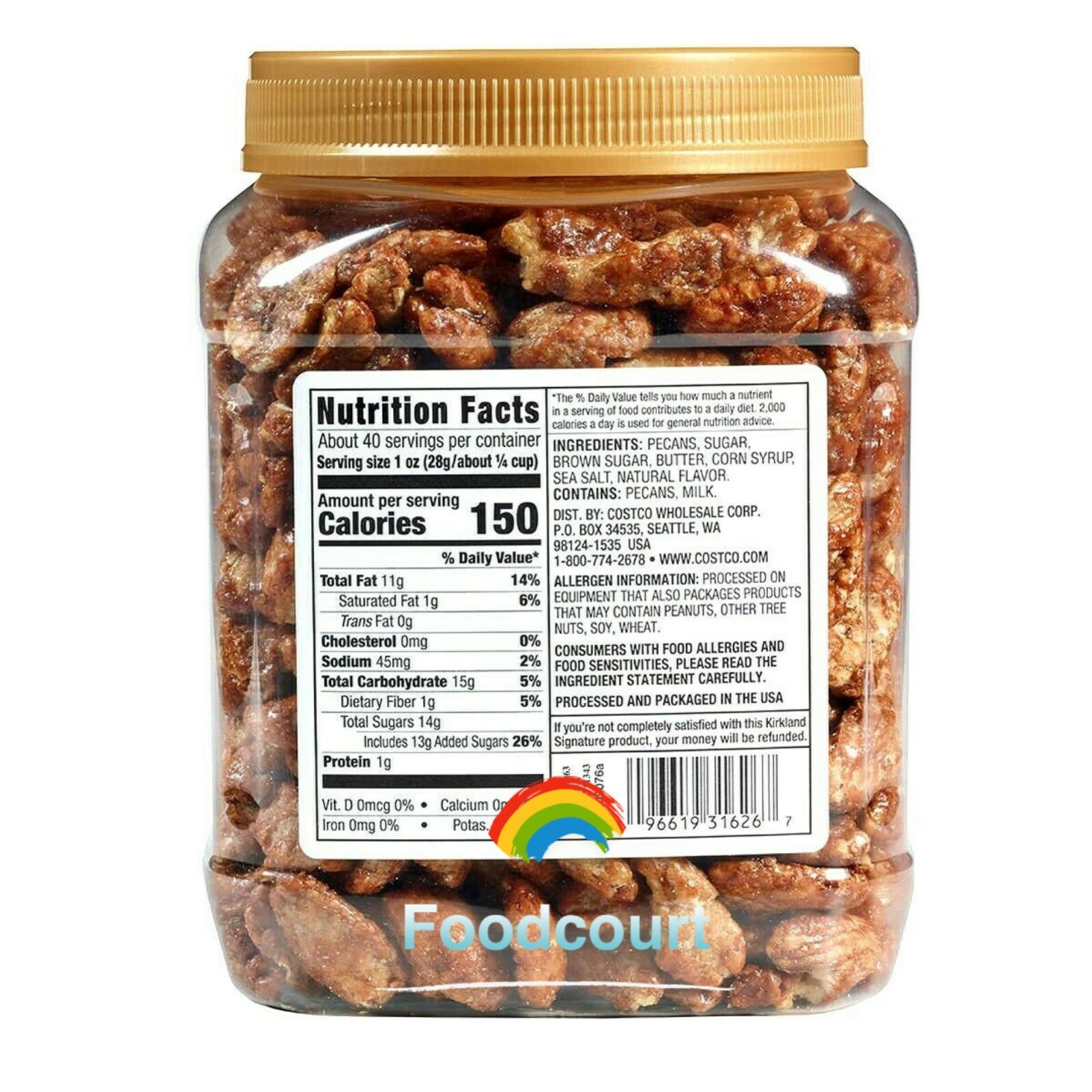 2 Packs Kirkland Signature Praline Pecans 40 oz Each Pack, Total 80 oz