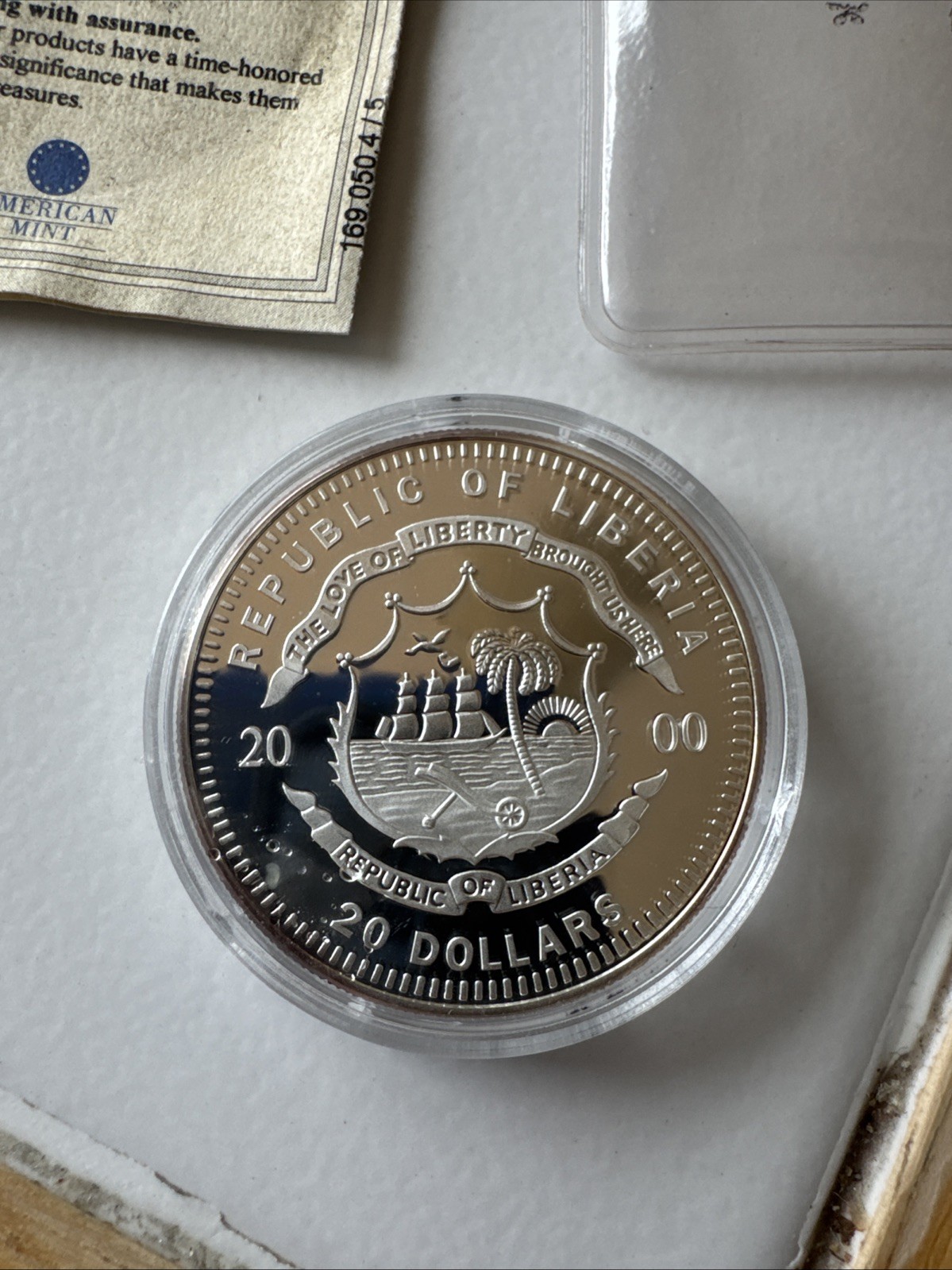 .999 SILVER 2000 LIBERIA $20 COIN CIVIL WAR THE BOMBARDMENT OF FORT SUMTER w/COA