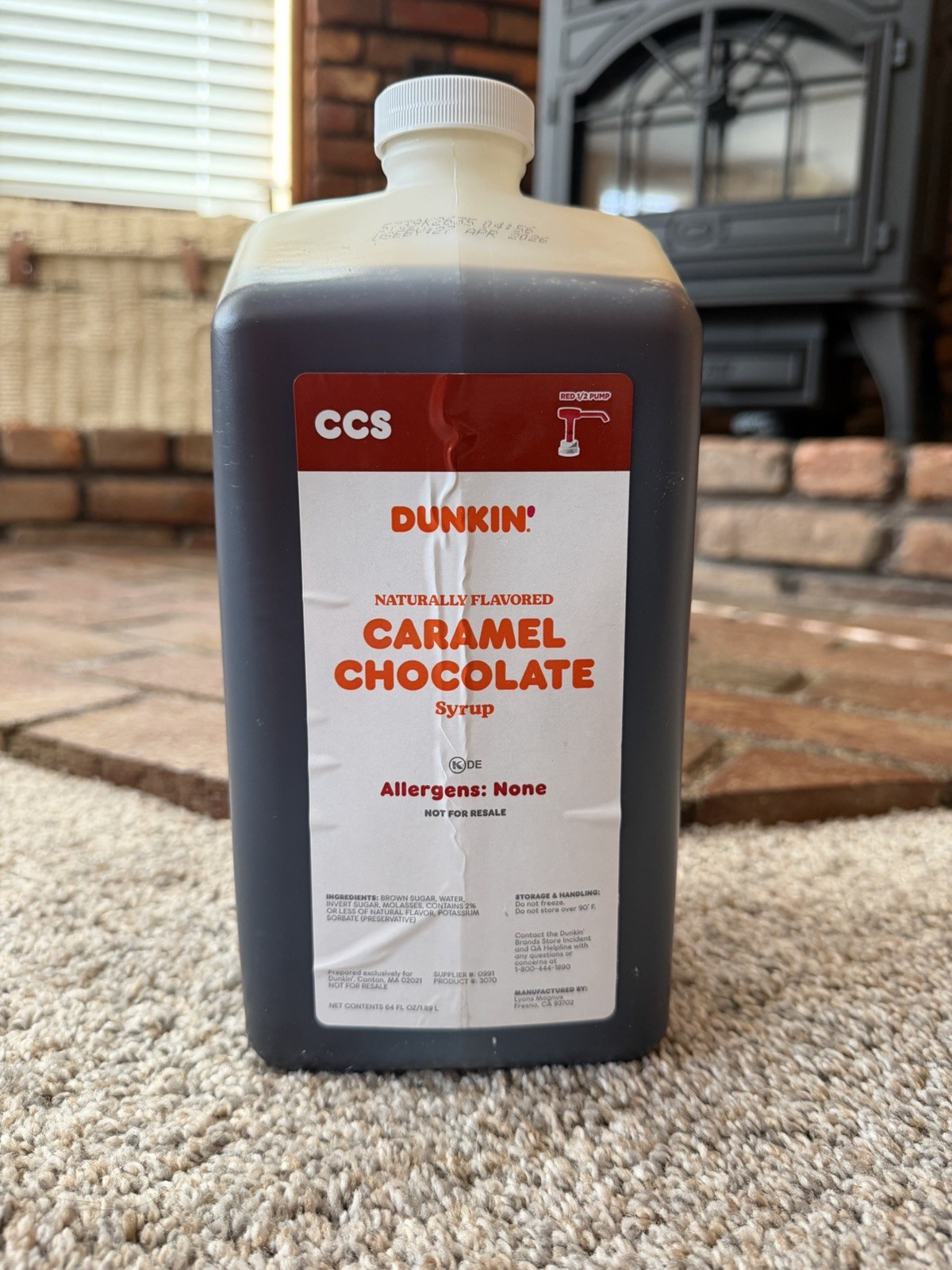 Dunkin’ Caramel Chocolate Syrup 64 FL OZ (1.89 L) WITHOUT PUMP