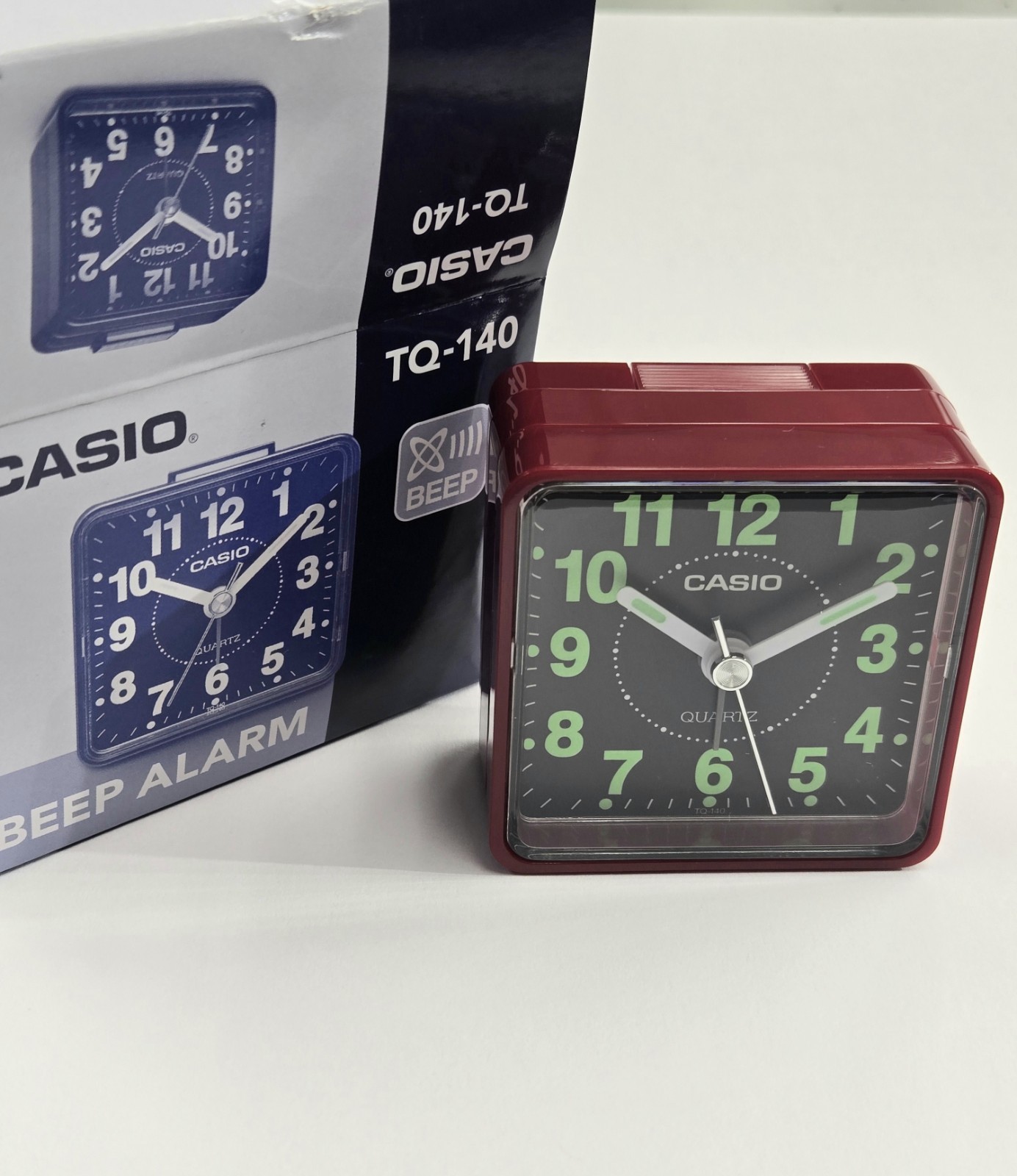 Travel Alarm Clock Classic Casio TQ140 Small TQ140-4 Red New w/ box