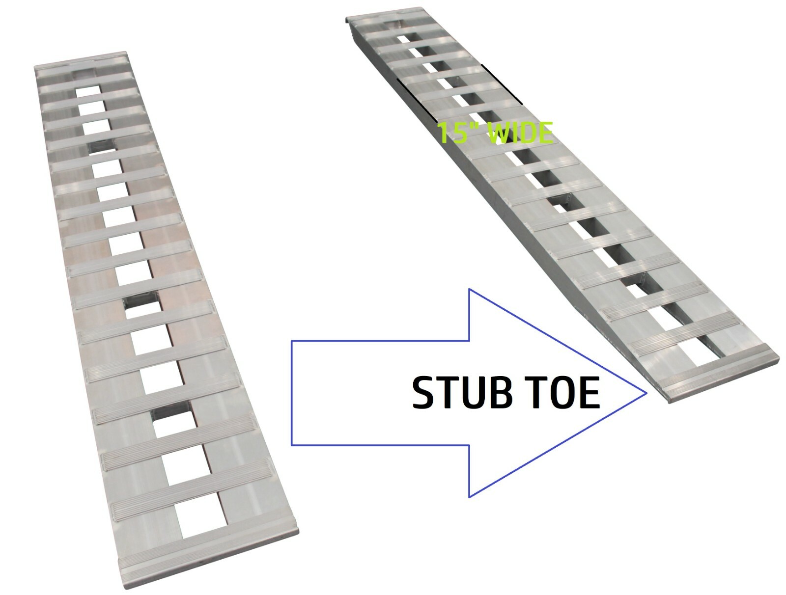 94" X 15" 10000 LBS Stub toe ALUMINUM TRAILER RAMPS 8 Car 96 Auto Truck Hook end
