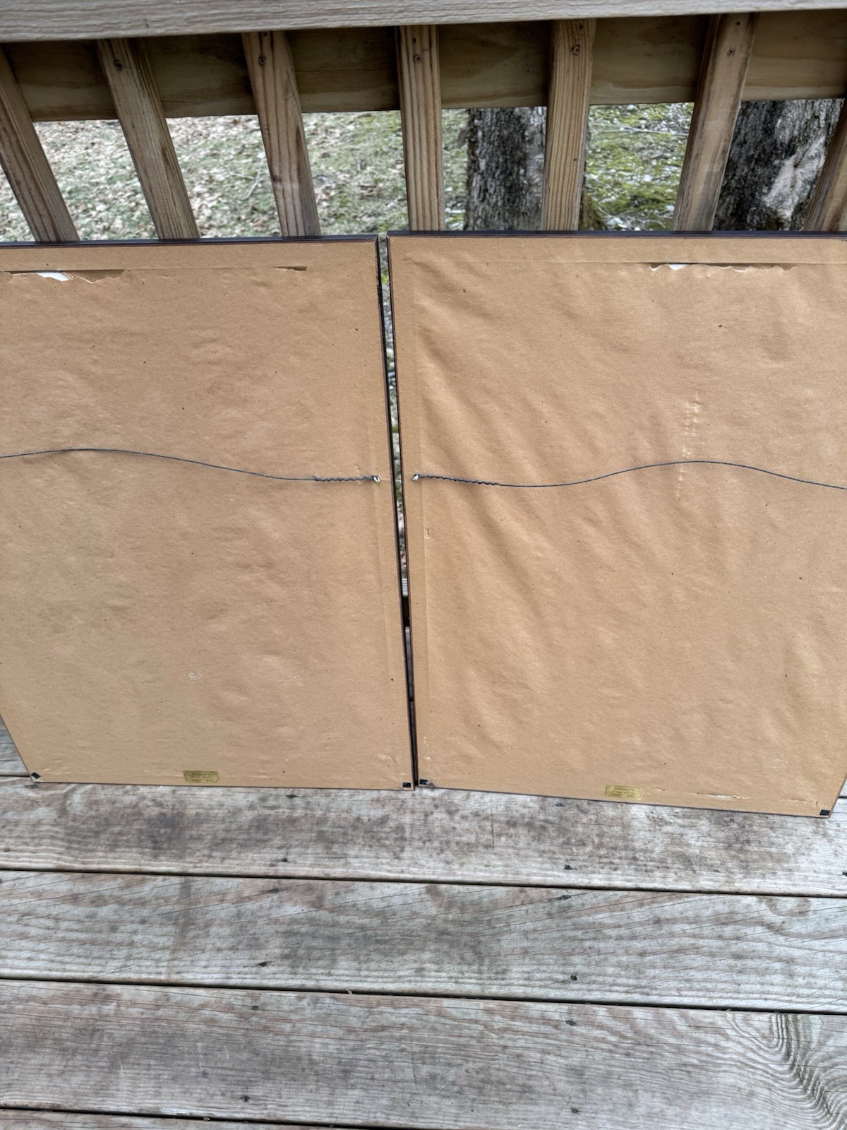 3 large Framed Mexican Folk Art On Bark Paper Hand Painted JMZ