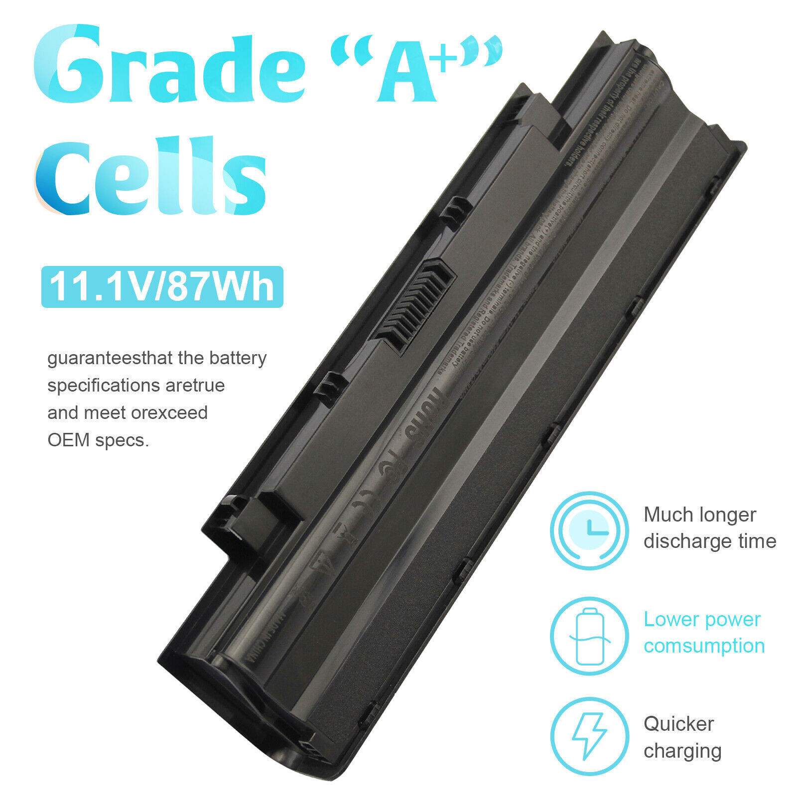 6 Cell Battery J1KND for Dell Inspiron N4010 N4110 N5010 N5050 N5110 N7010 N7110
