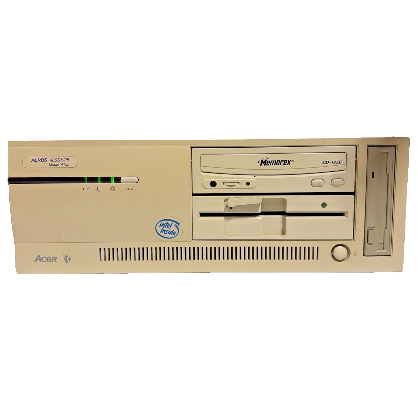 1992 Acer Acros 486SX/25 Model 4155 PC Computer PZ25D