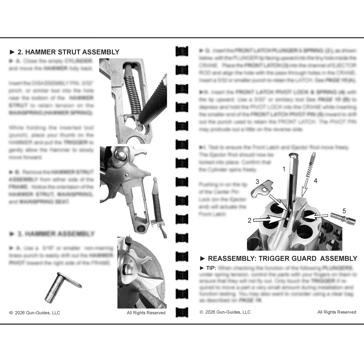 Ruger Double Action Revolver Super Redhawk SP101 GP100 Manual Book Gun-Guides