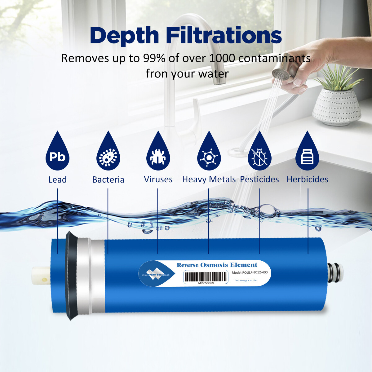 20 Pack 400 GPD RO Membrane Maple Syrup Reverse Osmosis Water Filter Replacement