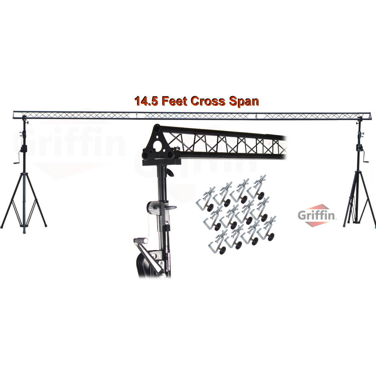 Crank Up Triangle Truss Light Stand - DJ Booth Lighting Trussing Stage Mount PA
