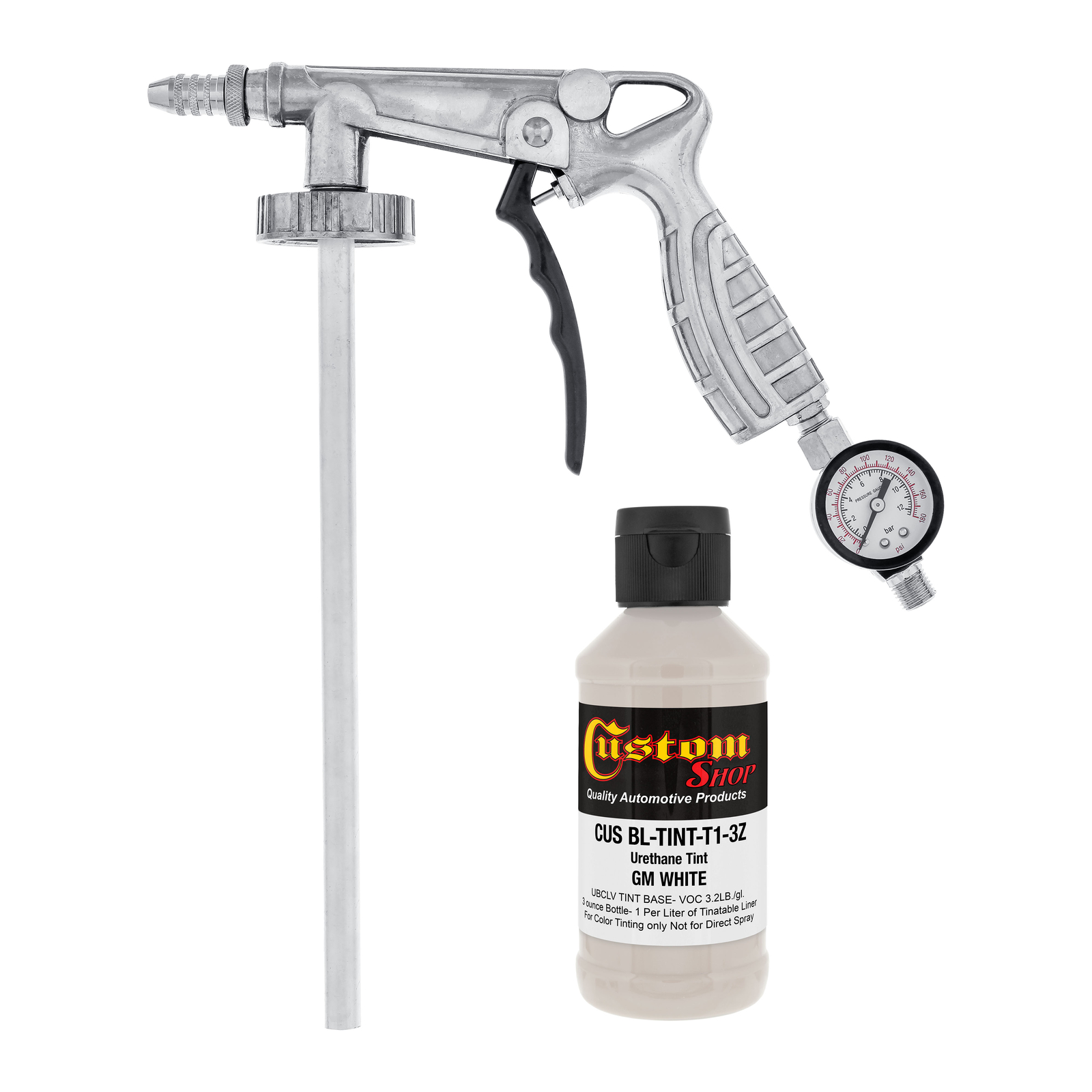 Raptor GM White Urethane Spray-On Truck Bed Liner Spray Gun, 4 Liters