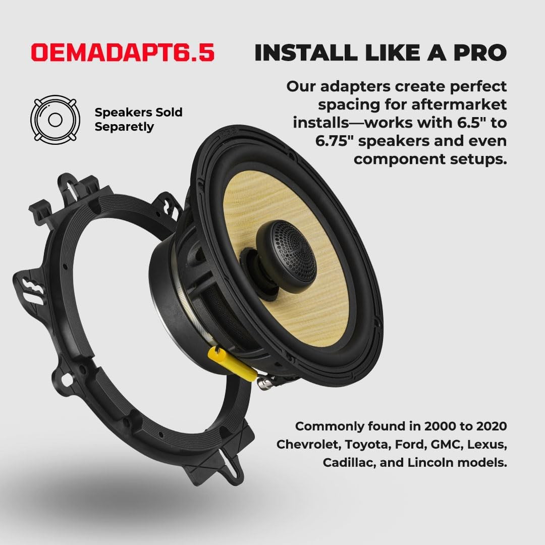 DS18 OEMADAPT6.5 Universal OEM Speaker Adapter for 6.5” Speakers - Pair