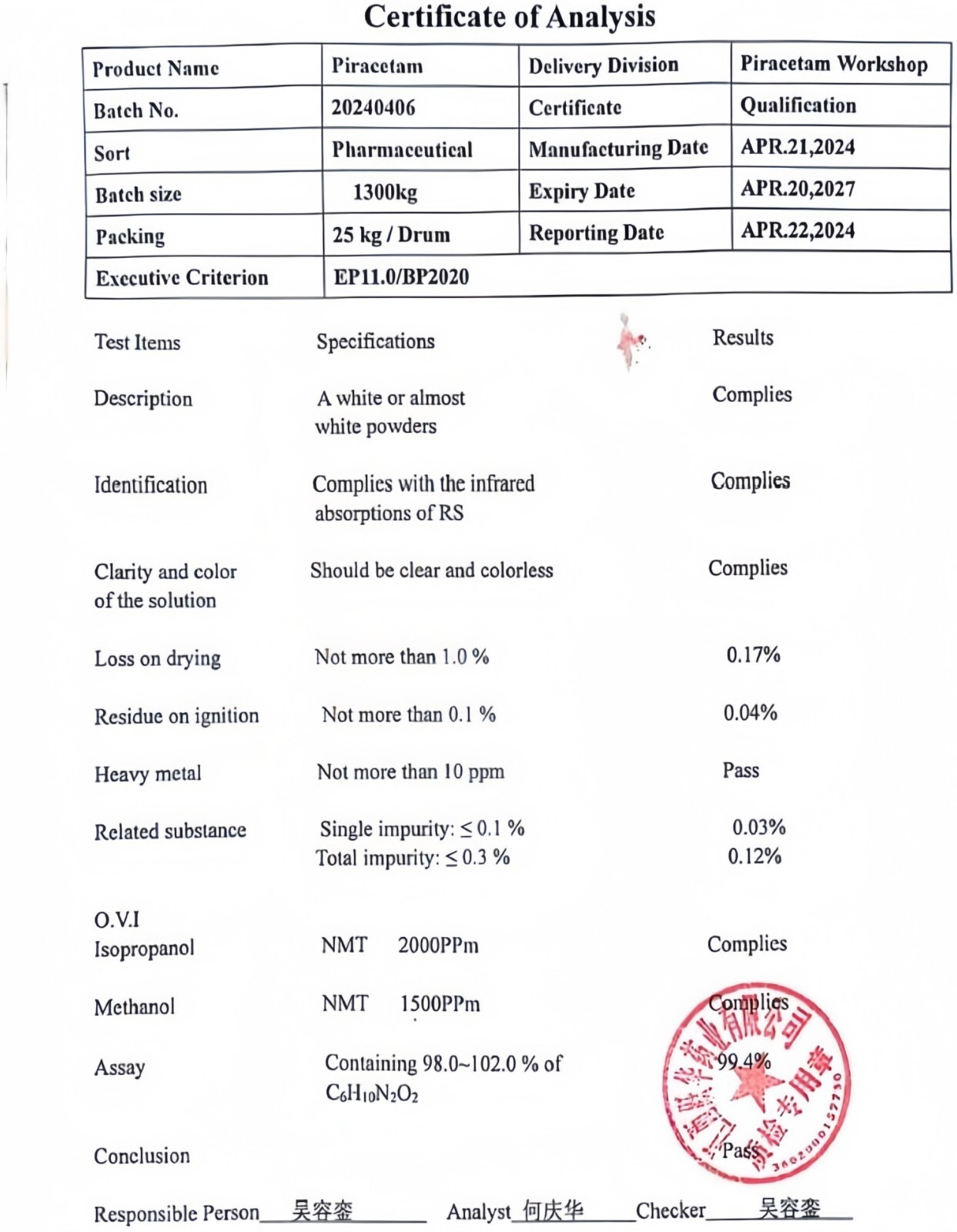 Piracetam, Raw Powder, Purity 99%+, 100 Grams, Include 1g Scoop, CAS# 7491-74-9